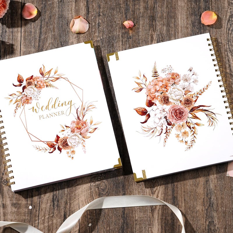Lortarl Wedding Planner Book and Organizer for the Bride - Planning With Tabbed Sections, 8.5" x 11", Hardcover, Metal Corner, 5 Inner Pockets, Sticker - Image 2