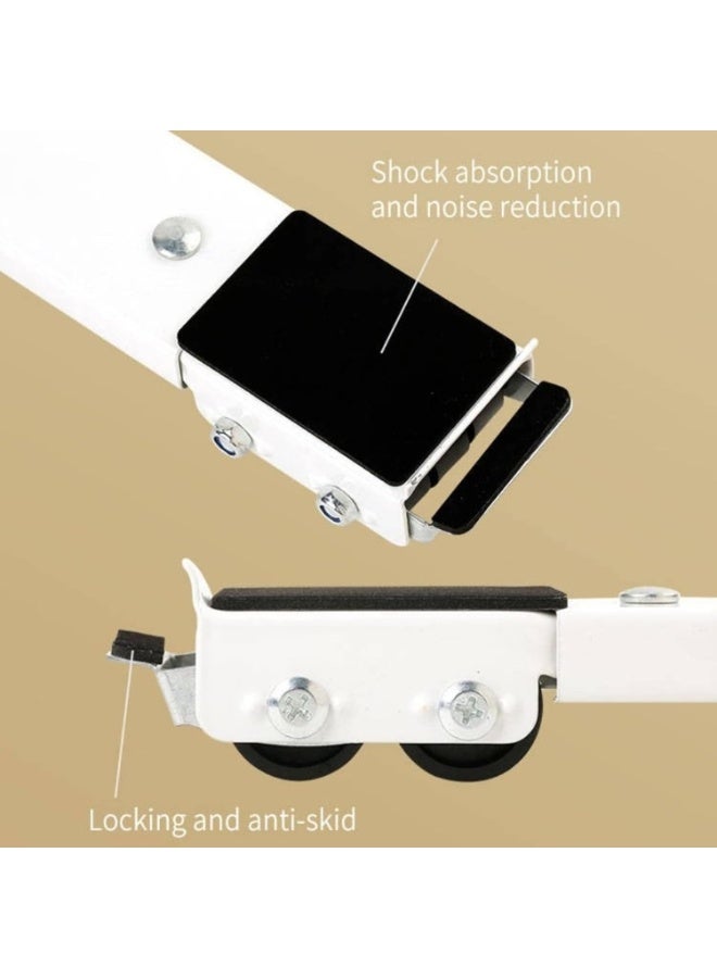 أكاليكس قاعدة أجهزة قابلة للتعديل شديدة التحمل مع بكرة متحركة للأجهزة المنزلية والغسالات والثلاجات والمجففات وغسالات الأطباق والمعدات ذات العجلات ووسادة مانعة للانزلاق مع فرامل - Image 3