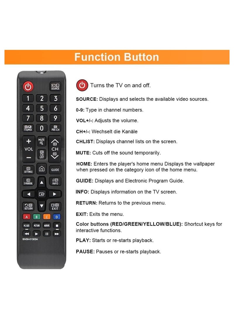TIGER BN59-01303A Replacement Remote Control for UHD 4K Smart LED TVs – Compatible with NU Series Models UE49NU7179, UE55NU7023, UE55NU7093, UE55NU7172U, UE55NU7179, UE65NU7172, UE65NU7179, UE75NU7170, UE75NU7172 – Easy Setup, No Programming Needed  - Image 3
