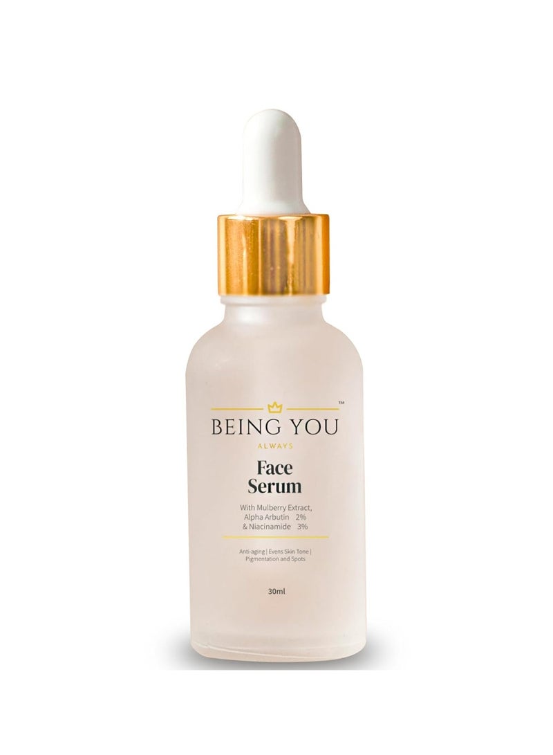 Being You- Always Face Serum With Mulberry Extract, Alpha Arbutin And Niacinamide Vitamin B3- For Anti Ageing, Even Skin Tone, Pigmentation And Spot Free Skin- 30Ml - Image 2