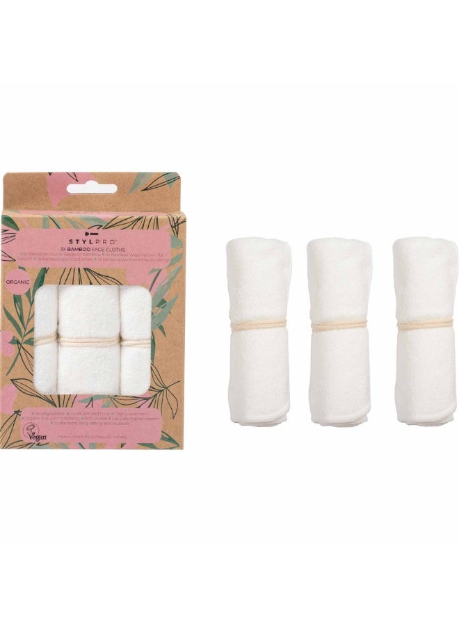 StylPro Bamboo Face Cloths Made with Bamboo Fiber 3units - Image 1