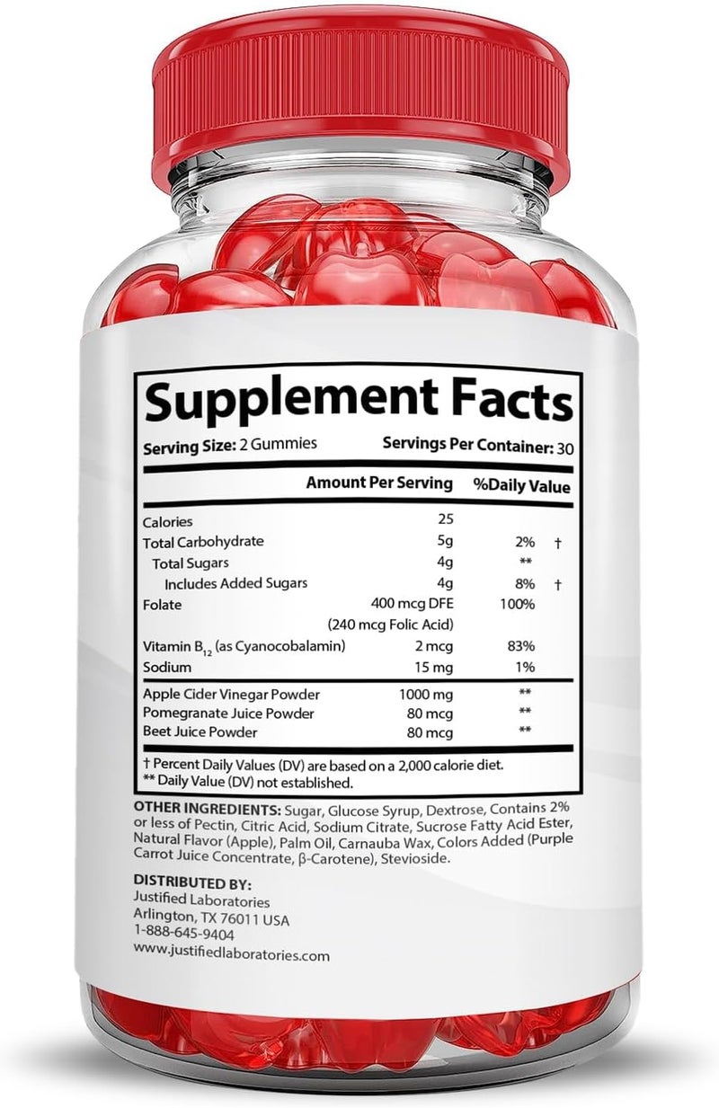Justified Laboratories جيلاتين كيتوسين كيتو ACV بنكهة التفاح 1000 ملغ - تركيبة متقدمة - Image 2