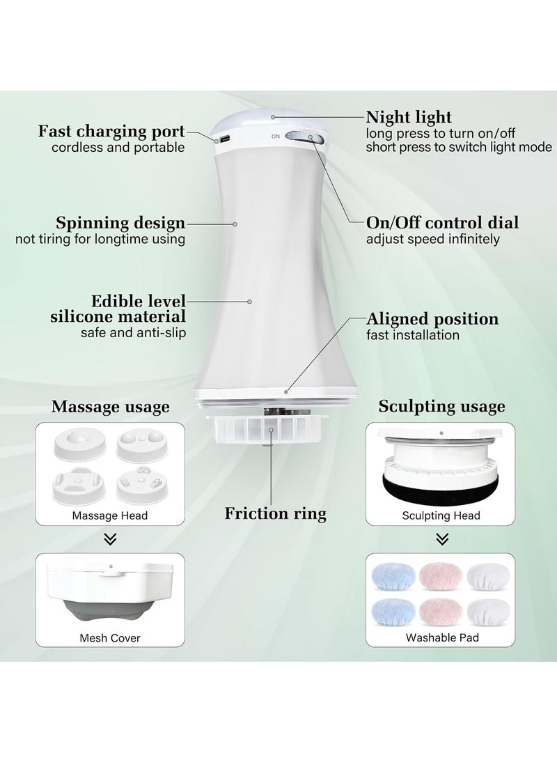 SYOSI Teramix Cordless Cellulite Massager: 4 in 1 Electric Body Sculpting Machine - Body Massager for Belly/Waist/Leg/Arms - Portable and Lightweight (Grey) - Image 5