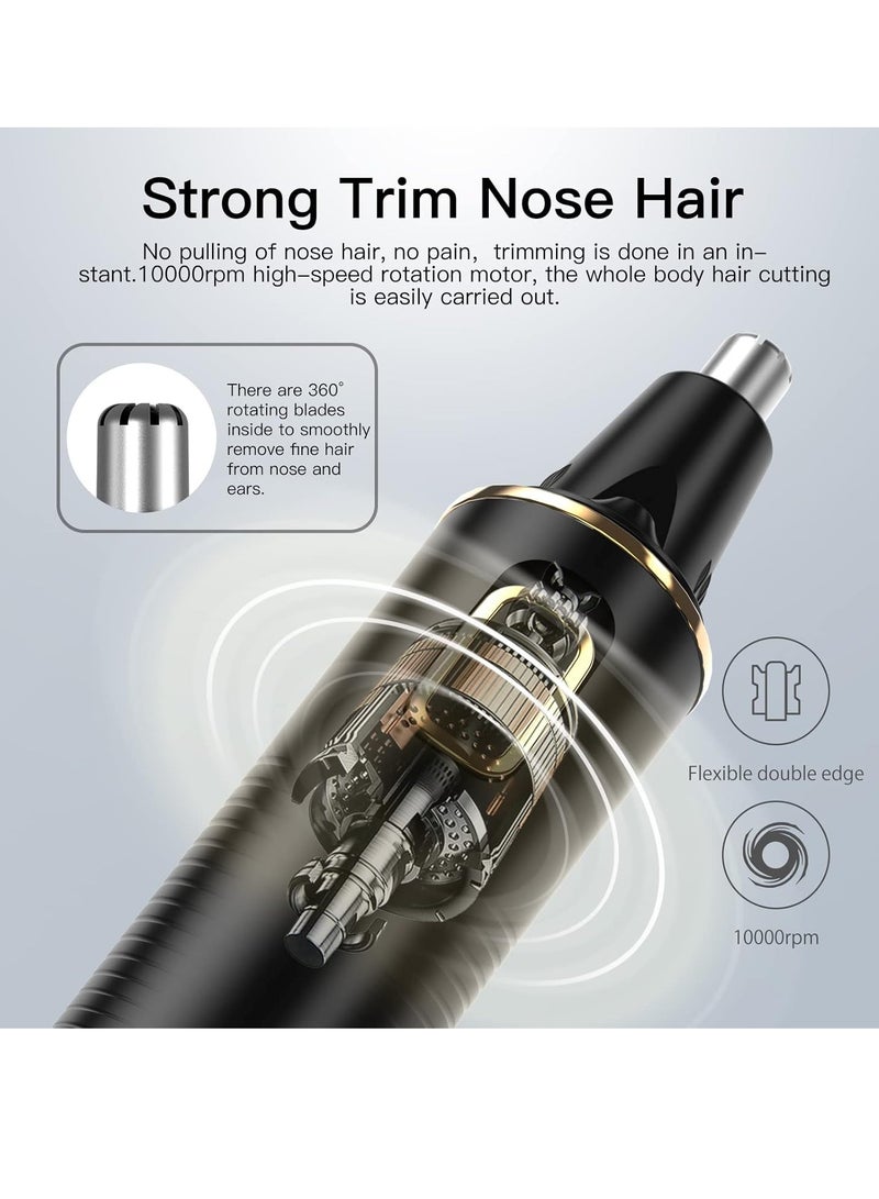 Nose Hair Trimmer for Men, 2024 Painless USB Rechargeable Nose Hair Trimmer, Ear and Nose Hair Trimmer for Men, Professional Facial Hair Trimmer with IPX7 Waterproof Dual Edge Blades - Image 3