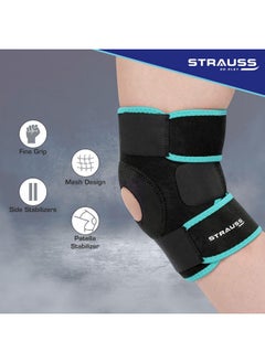 STRAUSS Adjustable Knee Support Patella| Compression Knee Brace for Men and Women | Breathable Material |Knee Straps for Gym, Fitness, Basketball, Injury Recovery, Running, Sports| Pair,(Black/Blue) - pzsku/ZA1191BE085A95EA701E0Z/45/_/1737721142/c5f346e5-db2b-431e-be70-cd5957648f20