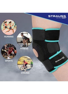 STRAUSS Adjustable Knee Support Patella| Compression Knee Brace for Men and Women | Breathable Material |Knee Straps for Gym, Fitness, Basketball, Injury Recovery, Running, Sports| Pair,(Black/Blue) - pzsku/ZA1191BE085A95EA701E0Z/45/_/1737721155/73e5cd2f-0228-4ad5-8729-beb3e66663c0