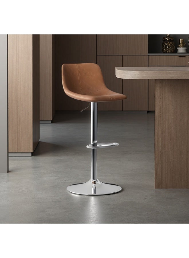 Sharpdo 2 Bar Stools,Leather Bar Chair,Comfortable Adjustable High Bar Chair with 360°Swivel Perfect for Home Kitchen Counter Dining High Footrest Stool - Image 1