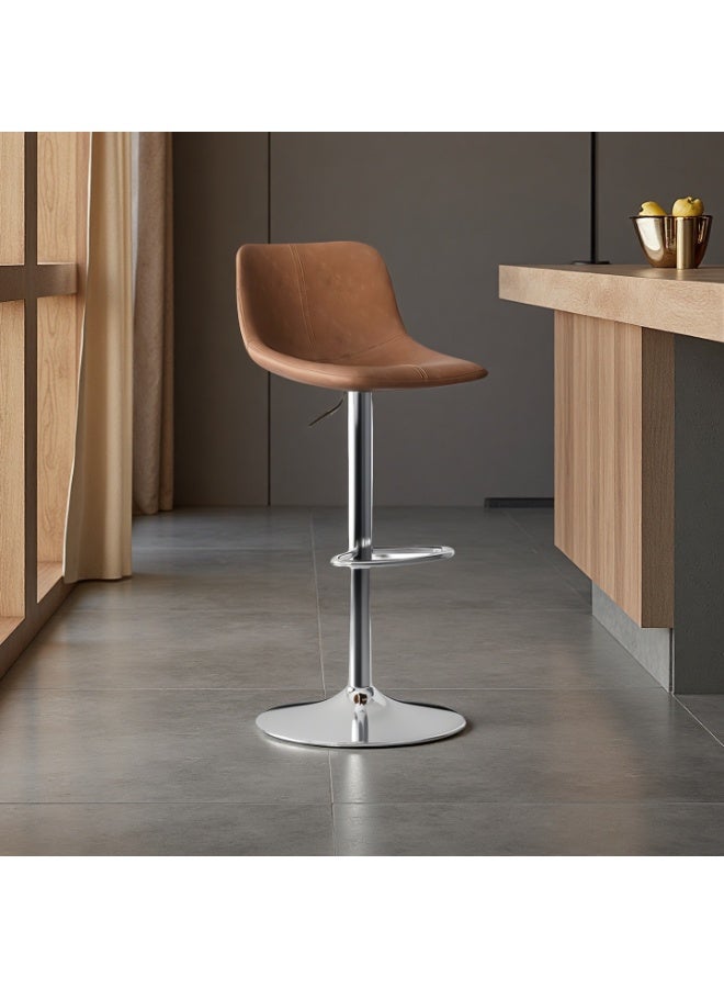 Sharpdo 2 Bar Stools,Leather Bar Chair,Comfortable Adjustable High Bar Chair with 360°Swivel Perfect for Home Kitchen Counter Dining High Footrest Stool - Image 2