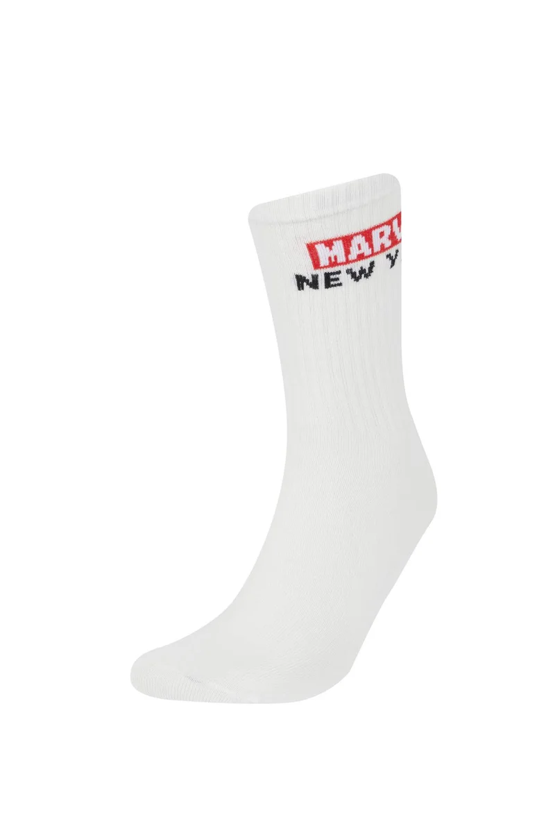 DeFacto Man Marvel Logo Only 2 Piece Cotton Long Socks