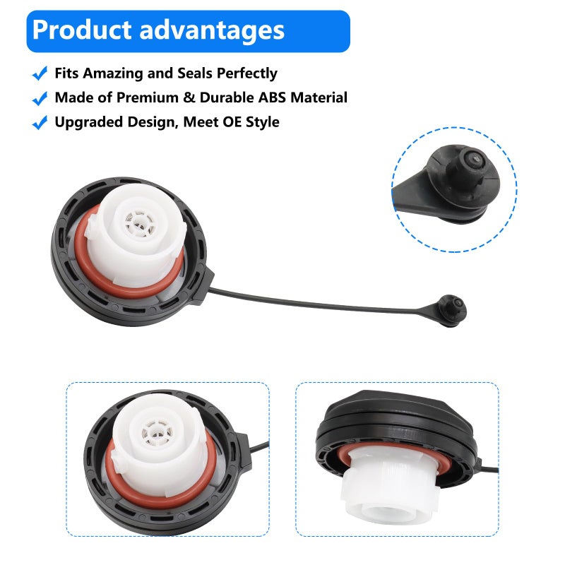 keriolee Gas Cap Replacement 95995094 for Buick LaCrosse Rendezvous,Chevy Malibu Impala Equinox Colorado Trailblazer,Cadillac CTS STS DTS SRX XLR,Pontiac G5 G6 Grand Prix,GMC Canyon Envoy Savana Fuel Cap - Image 5