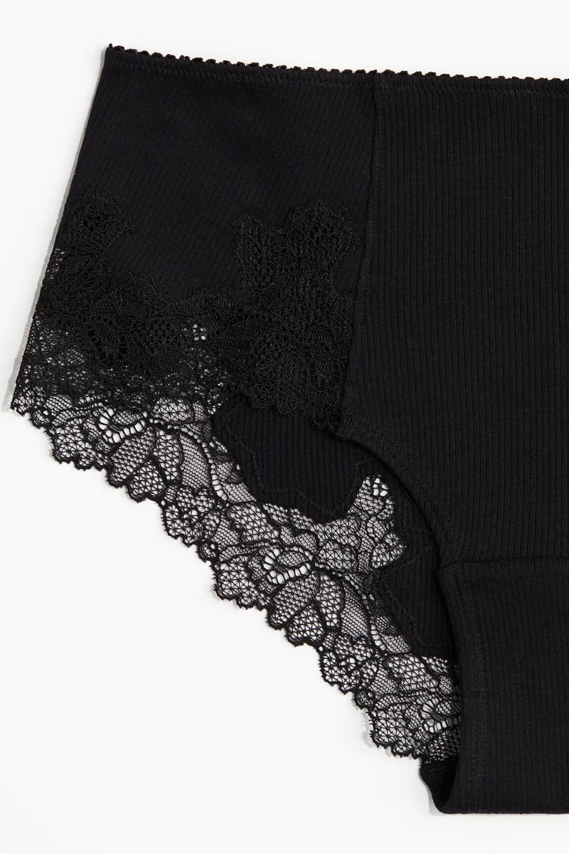 H&M 2-pack lace-trimmed cotton hipster briefs