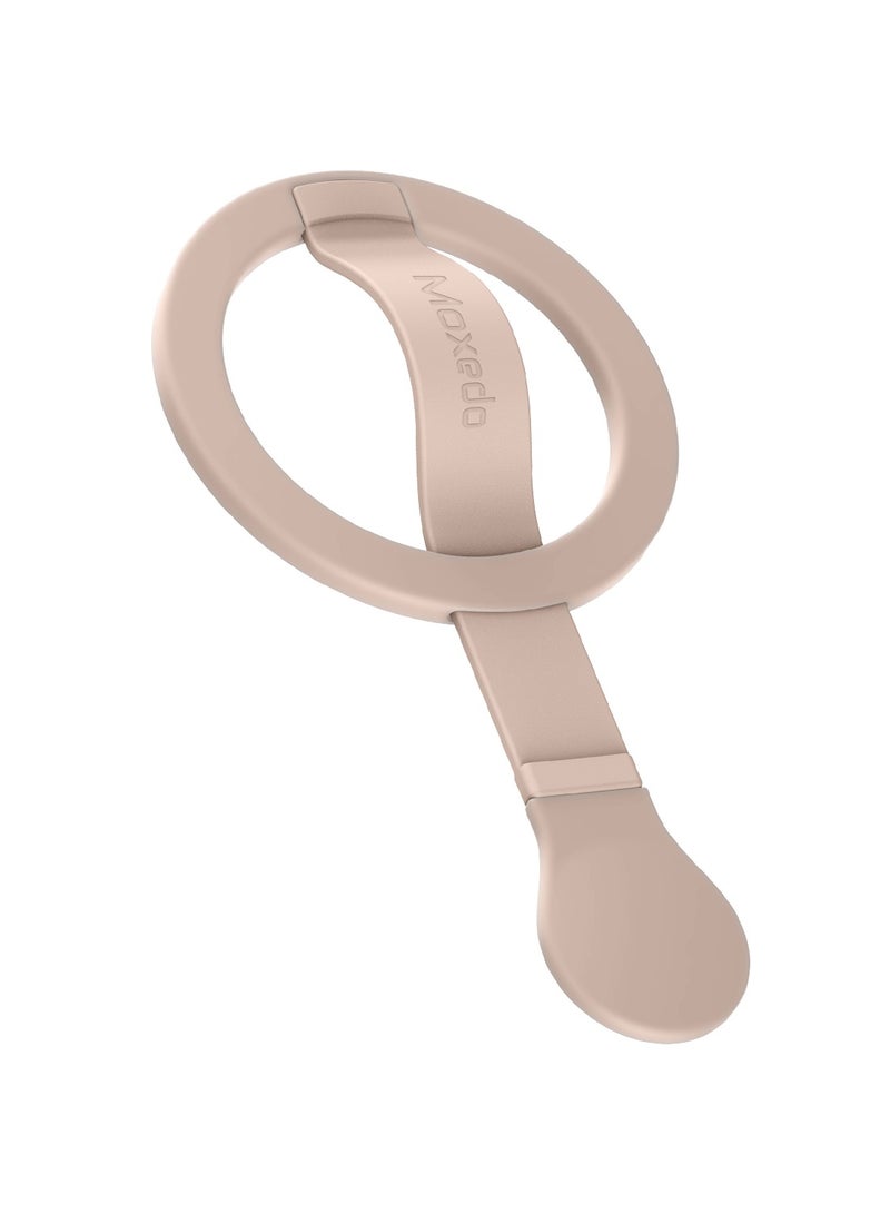 Moxedo Snap-On Magnetic Phone Grip Soft Silicone Grip Adjustable Strap with Double Sided Magnetic Design Compatible for iPhone 16 15 Pro Max Plus 14 13 12 and All Phones - Gold - Image 1