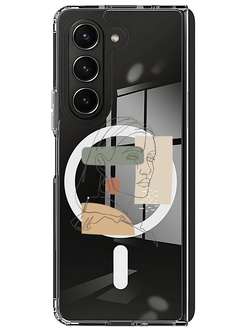 Theodor Magnetic Case for Samsung Galaxy Z Fold 6 Compatible with MagSafe Wireless Charging, Shockproof Phone Bumper Cover Women B - Image 1