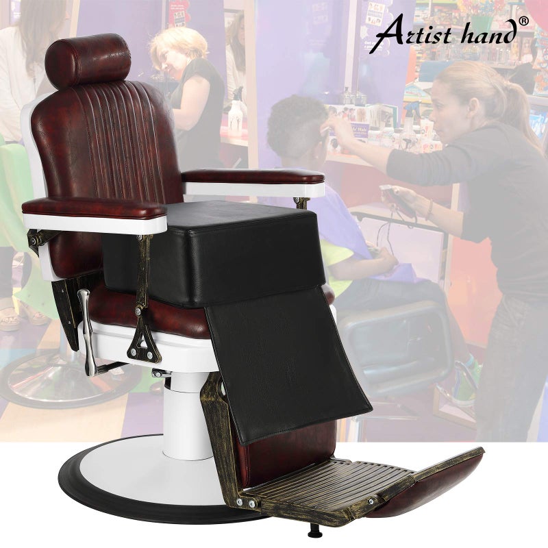 Artist hand Artist hand Children Leather Cushion Oversize Barber Salon Booster SeatSpa Equipment Black 