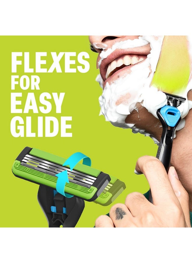 BOMBAY SHAVING COMPANY Sensi Smart 3 Value Pack (Handle + 3 Cartridges) | Shaving Razor For Men | Aloe Gel And Argan Oil Lubra Strip With Pivot Head  - Image 5