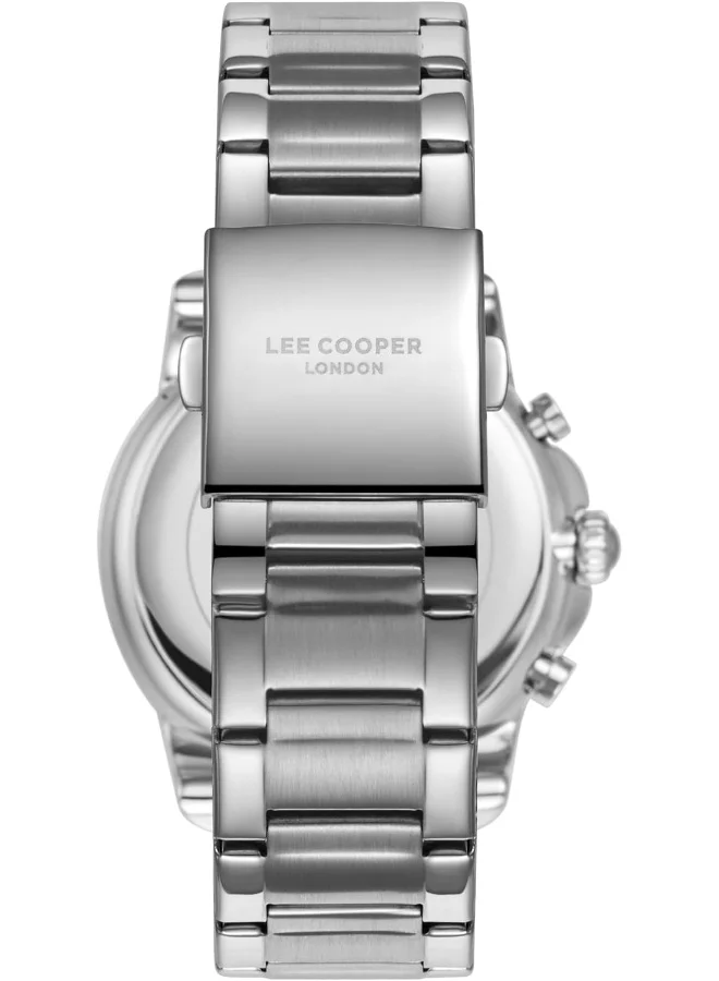 لي كوبر Lee Cooper Men's Watch, Multi Function Display and Metal Strap - LC08068.390, Silver