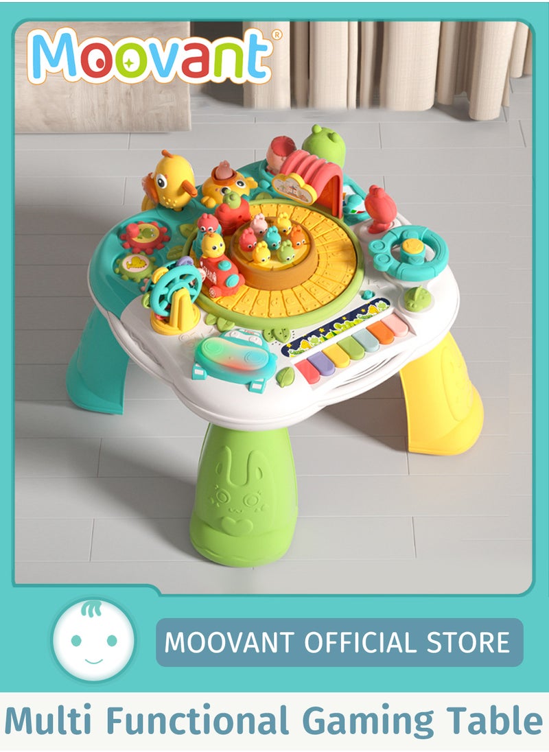 Moovant Baby Activity Table Toy with Lights & Sounds, Multifunctional Early Learning Toy, Detachable Game Table Toy for Childhood Education Interaction  - Image 1