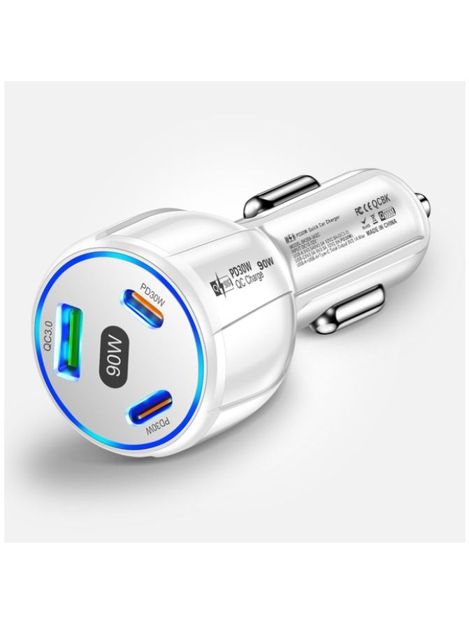 AROAQ USB Type C Car Charger QC3.0 PD Fast Charging Adapter 3 Ports 90W For iphone Xiaomi Huawei Samsung - Image 1