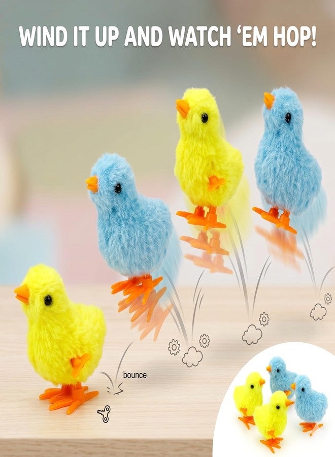 Fiddlys Pack of 4 Jumping Chick Wind-Up Toys - Cute Hopping Chickens for Kids, Easter Gifts & Party Favors - No Batteries, Fun & Safe Mini Toys(Jumping Chicks) - Image 4