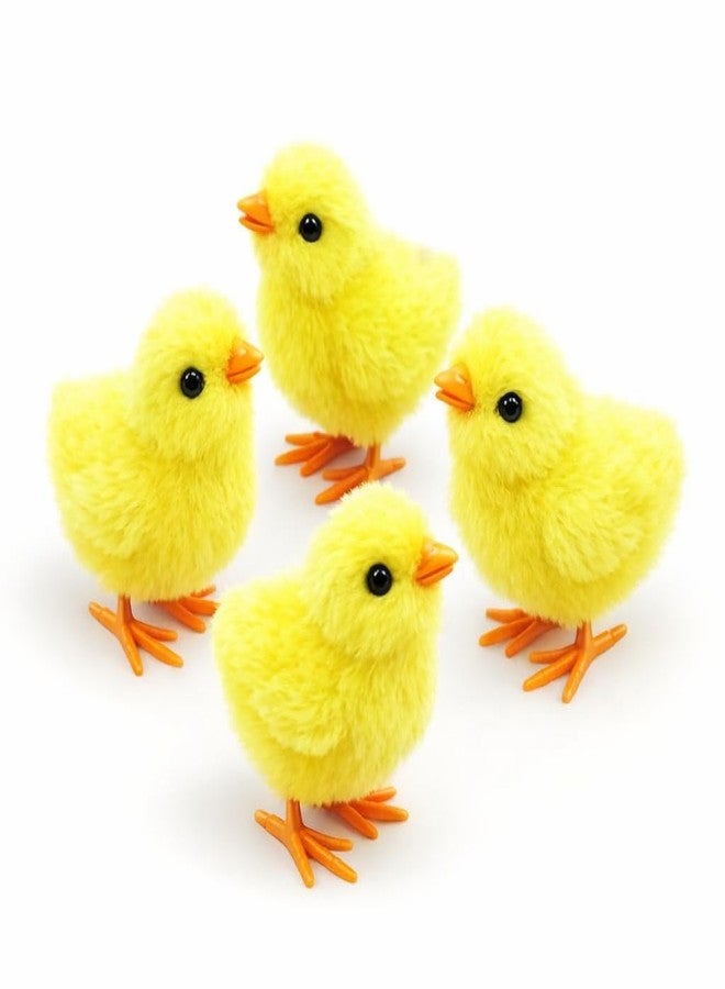 Fiddlys Pack of 4 Jumping Chick Wind-Up Toys - Cute Hopping Chickens for Kids, Easter Gifts & Party Favors - No Batteries, Fun & Safe Mini Toys(Jumping Chicks) - Image 1
