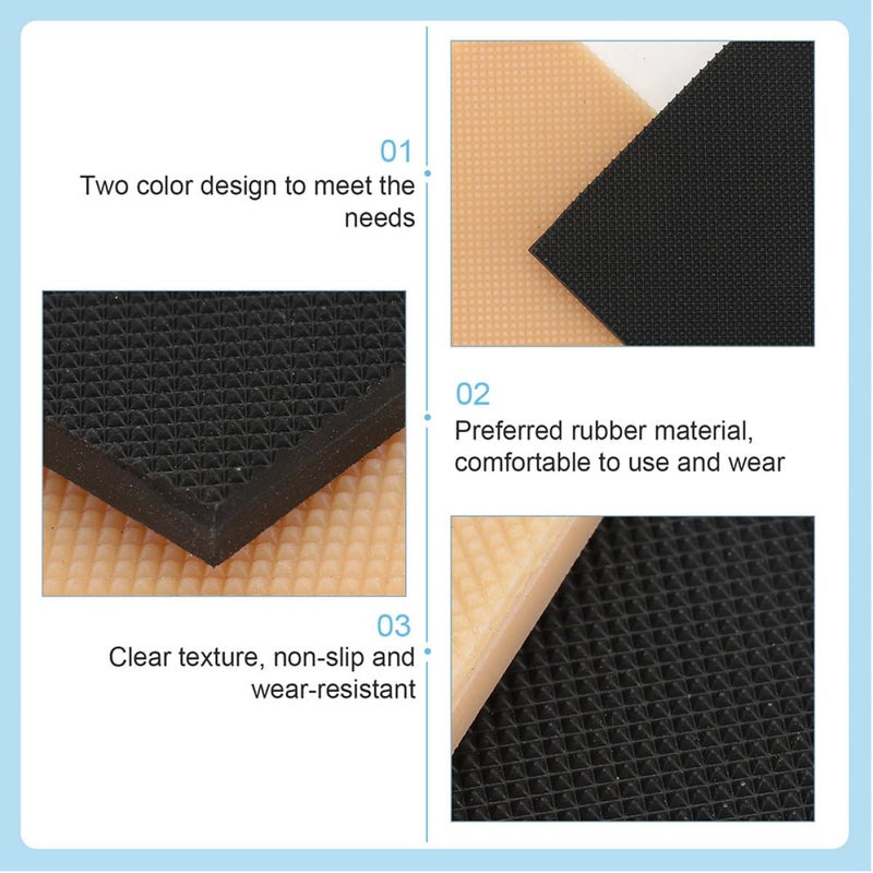 Non Slip Rubber Heel Pads 6pcs Black TPR Protective Sole Repair Inserts For Women Shoes - Image 4