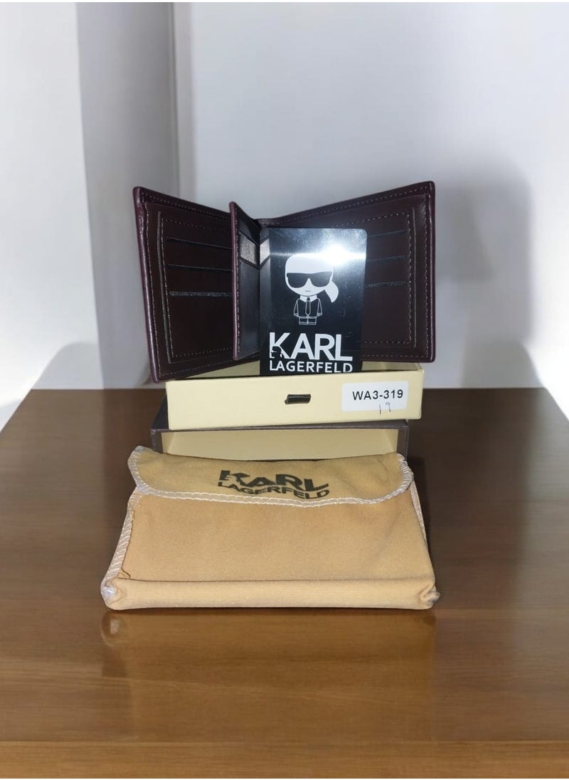 Karl Lagerfeld - Karl Lagerfeld Bi-Fold Wallet with Ticket Pocket – 8 Card Slots & 2 Main Pockets - Image 1