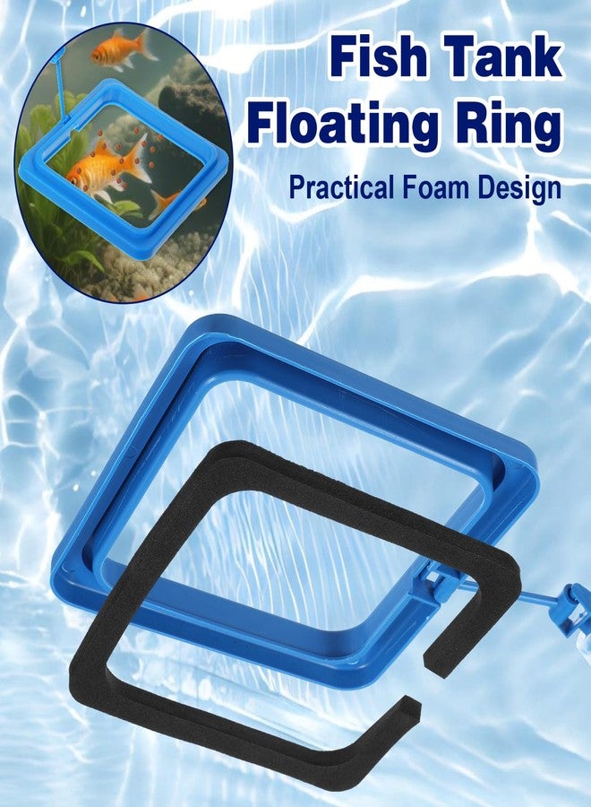 Thrymme Fish Feeder Ring, 4 Pack Fish Feeding Ring Round and Square Floating Food Feeder with Suction Cup for Betta, Goldfish, Guppy, Turtle - Image 3
