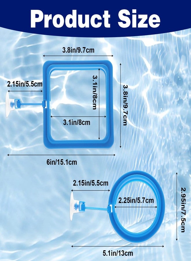 Thrymme Fish Feeder Ring, 4 Pack Fish Feeding Ring Round and Square Floating Food Feeder with Suction Cup for Betta, Goldfish, Guppy, Turtle - Image 2