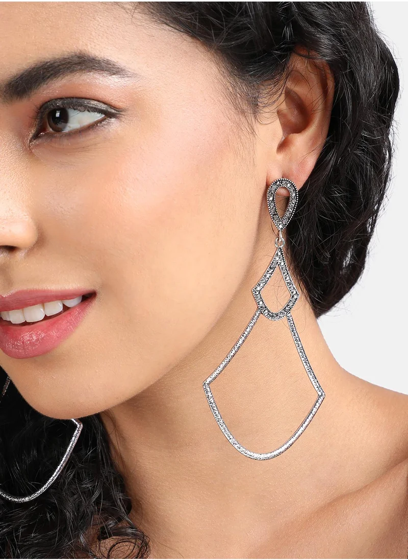 SOHI Maxi Textured Drop Earrings