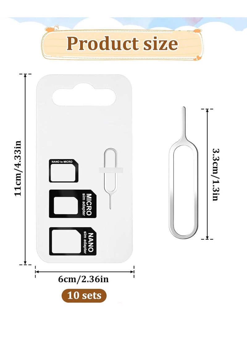 نانو محول شريحة SIM نانو مايكرو - طقم محول قياسي 4 في 1 مع دبوس إخراج الدرج الفولاذي - Image 2