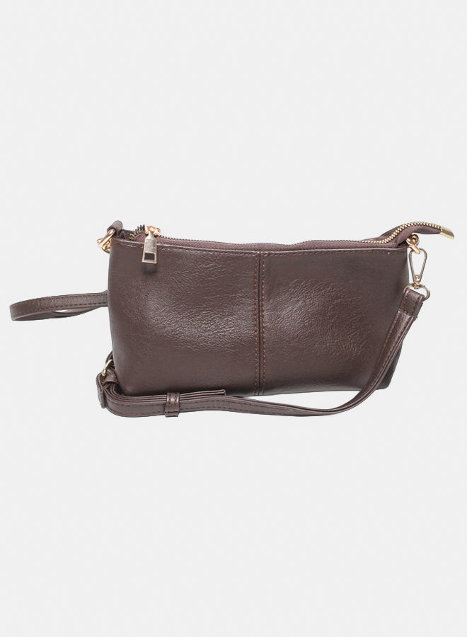 Glitter Bag with Cross Hand - Brown - Image 3