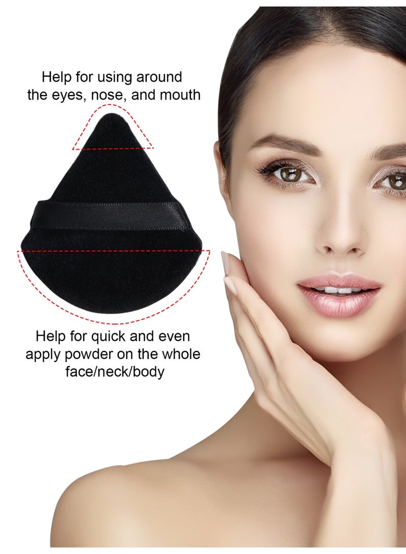 MAANGE 11Pcs Makeup Tool Set Professional Cosmetic Foundation Powder Eyeshadow Makeup Puff Brush Beauty Tool Triangle Makeup Puff Ideal for Makeup Beginner Black - Image 5