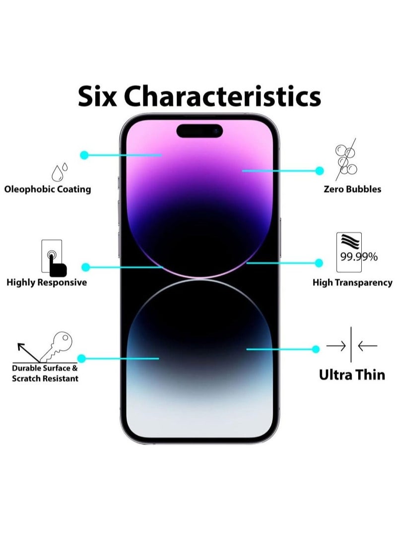 vesus Screen protector compatible with iPhone 14 Pro Max 5G, Tempered Glass, Distinctive High End Protective Film [Anti-Glare][HD Full Coverage][Easy Installation][9H Hardness] - Image 4