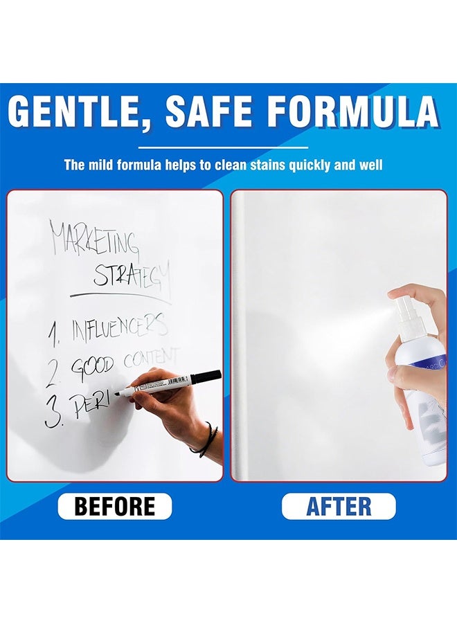 Opula Whiteboard Cleaning Kit, White Board Cleaning Spray Low Odor Dry Erase Board Cleaner With Cloth, Removes Stubborn Marks, Removes Marks From Whiteboards, 100ml - Image 3