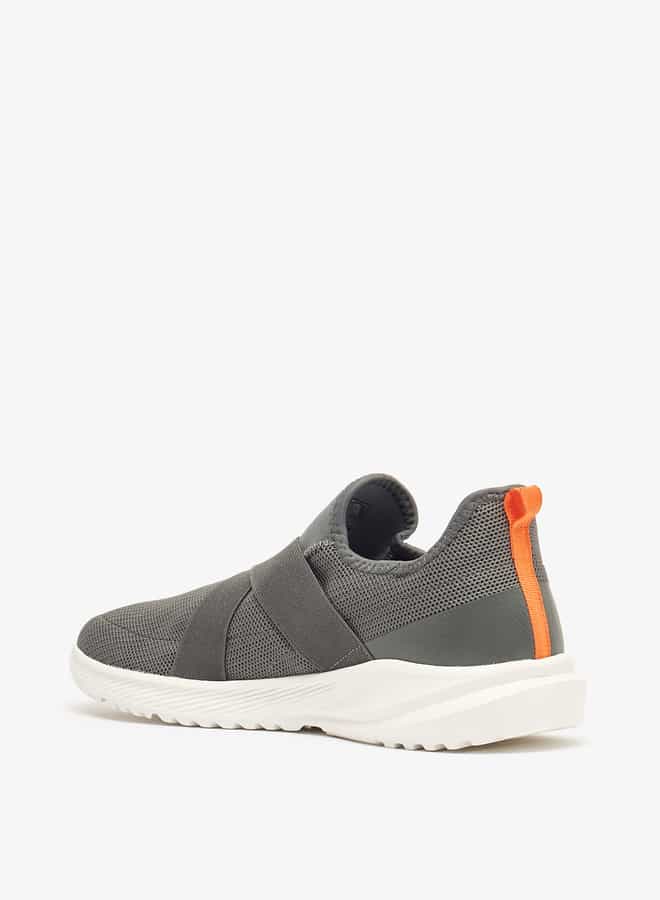 Oaklan by Shoexpress Men Logo Detail Slip-On Sports Shoes with Pull Tabs - Image 2