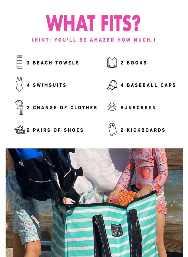 سكاوت حقيبة تسوق للأولاد من سكوت 3 بسحاب، مقاس كبير جدًا - حقيبة متعددة الاستخدامات كبيرة الحجم للشاطئ، وللعائلة، وللسفر، وللتخزين، بسحابات محكمة الإغلاق ومقاومة للماء، لون أسود فليتوود، مقاس كبير جدًا - Image 4