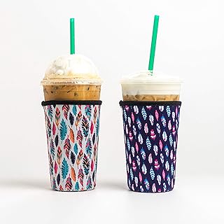 BAXENDALE AND CO BAXENDALE AND CO Reusable Insulated Neoprene Iced Coffee Beverage Sleeves | Cold Drink Cup Holder for Starbucks Coffee,  - Image 1
