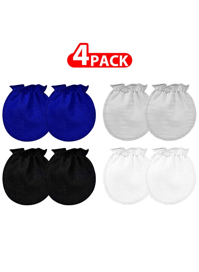 MARGOUN 4 Packs Newborn Baby Mittens Anti Scratch Baby Mittens No Scratch Mittens Baby Gloves for 0-6 Months Boys Girls Multicolour  - Image 1