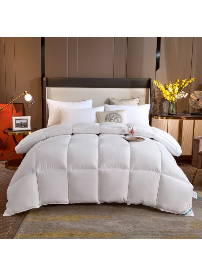 VINNYSEN 3KG Down Comforters 210 x 180 cm Duvet  350 GSM filling Quilted All Season Comforter Diamond Quilted for Double Bed White - Image 1
