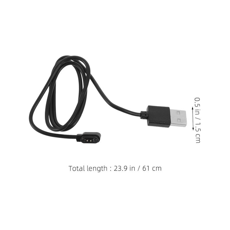 10pcs Universal Magnetic USB Charging Cable for Smartwatch 60cm Fast Charge Data Cord Compatible with Fitness Trackers and Wearable Devices, Black - Image 2