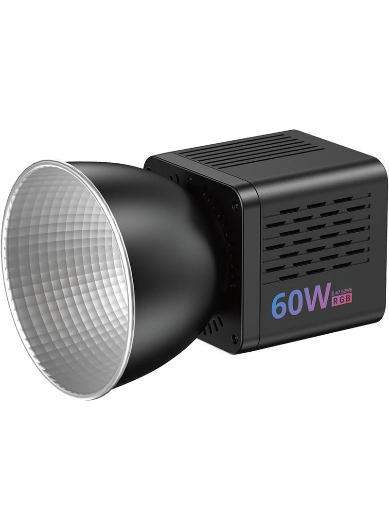 ULANZI C60 60W RGB LED Videoluce, COB Videoluce 2500K-6500K, CRI95+/20 Light Modes/Mini Bowens Mount, 3300mAh Rechargeable Battery & DC/C-PD Fast Charge for YouTube, Photography - Image 1