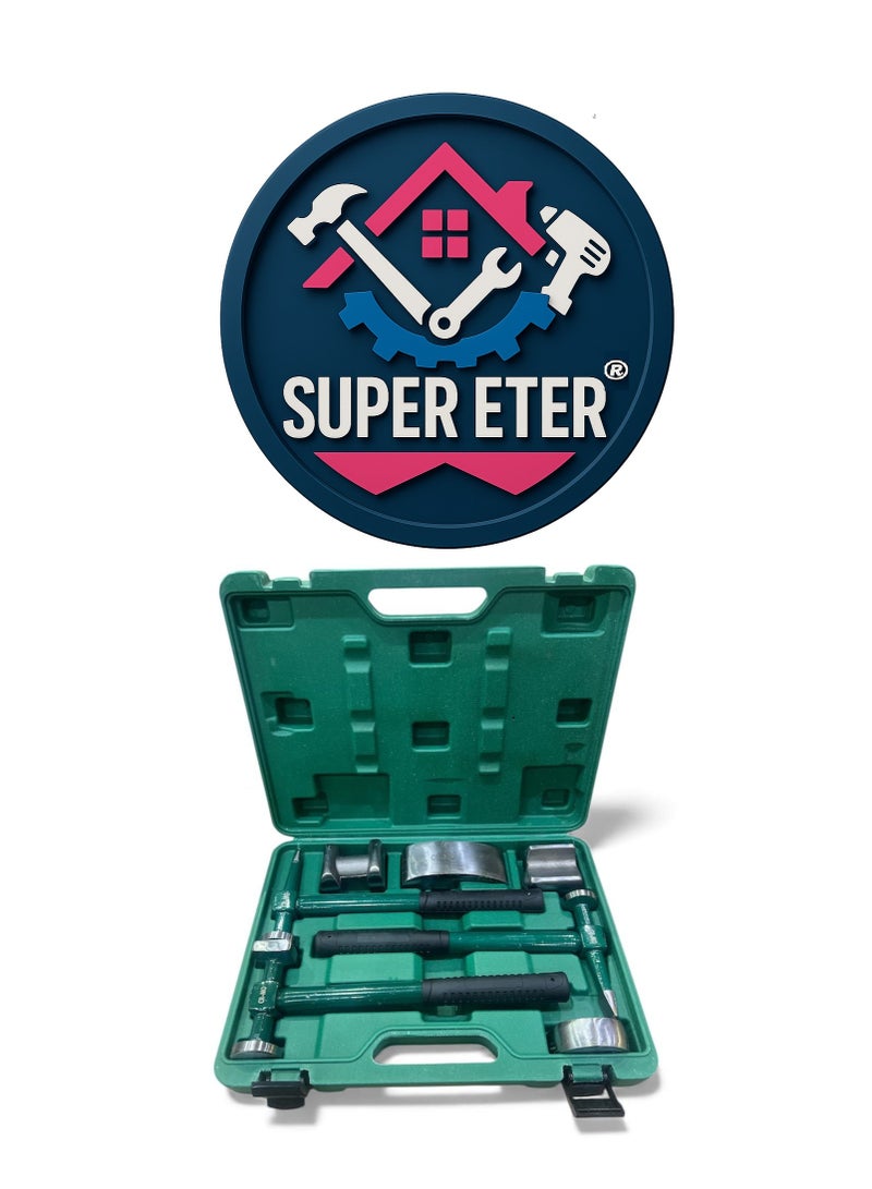 SUPER   ETER SUPER ETER 7 PCS Professional Body Hammers & Metal Bending/ Shaping Tools Set – Model 10005926 – Auto Body Panel Beating, Dent Repair & Blacksmithing Kit - Image 2