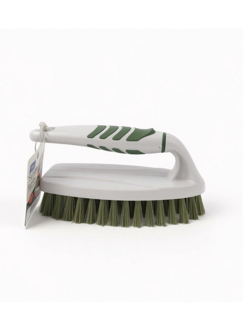 Titiz Plastic cleaning brush hand scrubbing brush with handle grip for easy cleaning floor & carpet. green - Image 1