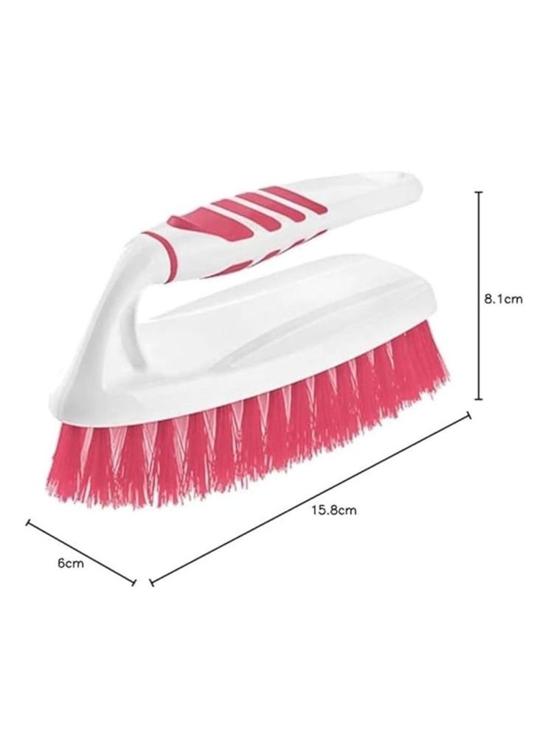 Titiz Plastic cleaning brush hand scrubbing brush with handle grip for easy cleaning floor & carpet. green - Image 2