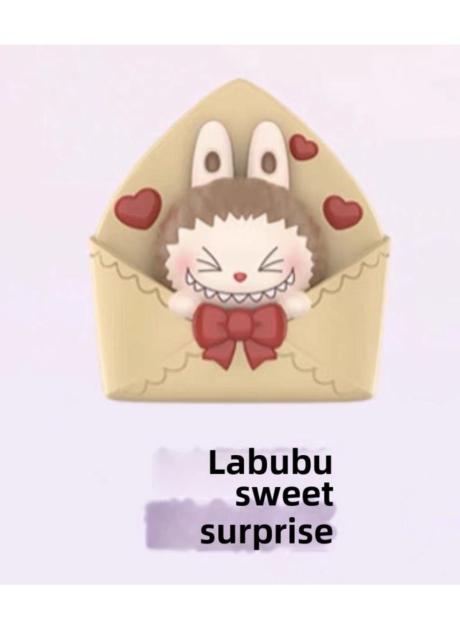 Bubble Mart POP BEAN Love Letter Valentine's Day Cute Series Doll Bubble Mart Cute Sitting Blind Box-Color:Labu [Valentine's Day Limit]]  - Image 1