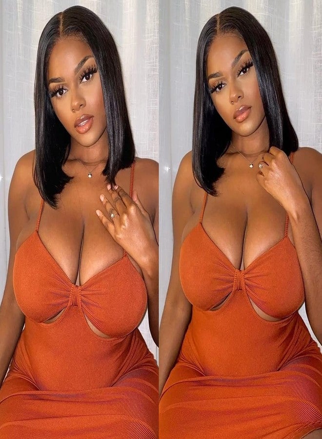 PANEWAY U Part Wig Human Hair Straight Bob Wigs For Black Women 12 inch Brazilian Remy Hair Short Bob Human Hair Wigs Clip in U Part Wig Human Hair Extensions Natural Color - Image 4