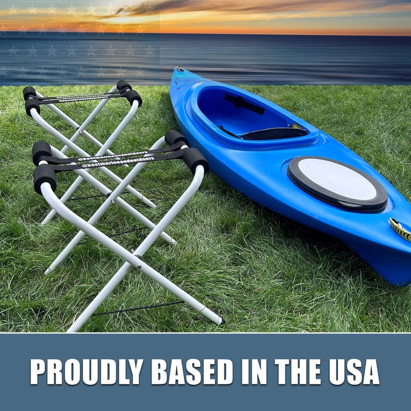 Best Marine and Outdoors Folding Kayak Stands, Extra Tall Storage Rack for Kayaks, Canoes & SUP Paddle Boards, 150lb Weight Capacity, Portable Freestanding Boat Accessories - Image 5