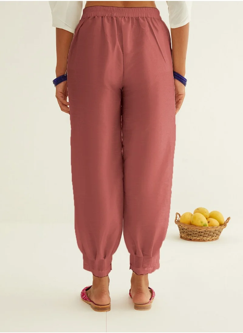 Abhishti Pleated hem pants - Rose Brown