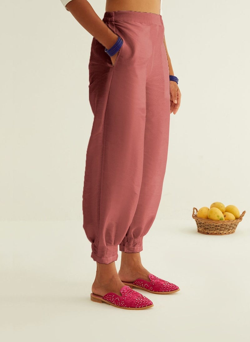 Abhishti Pleated hem pants - Rose Brown  - Image 2