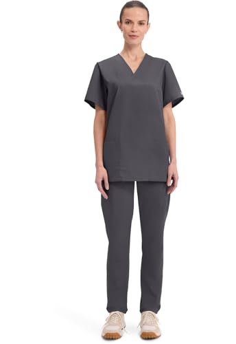 Cherokee Big and Tall Originals Unisex V-Neck Scrubs Shirt, Pewter, XX-Large - Image 5